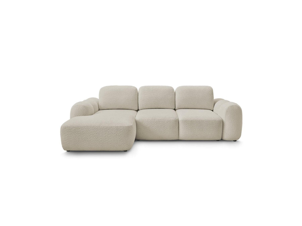 Montaigne - Canapé D'Angle Convertible Coffre - Tissu Bouclette - Angle Gauche