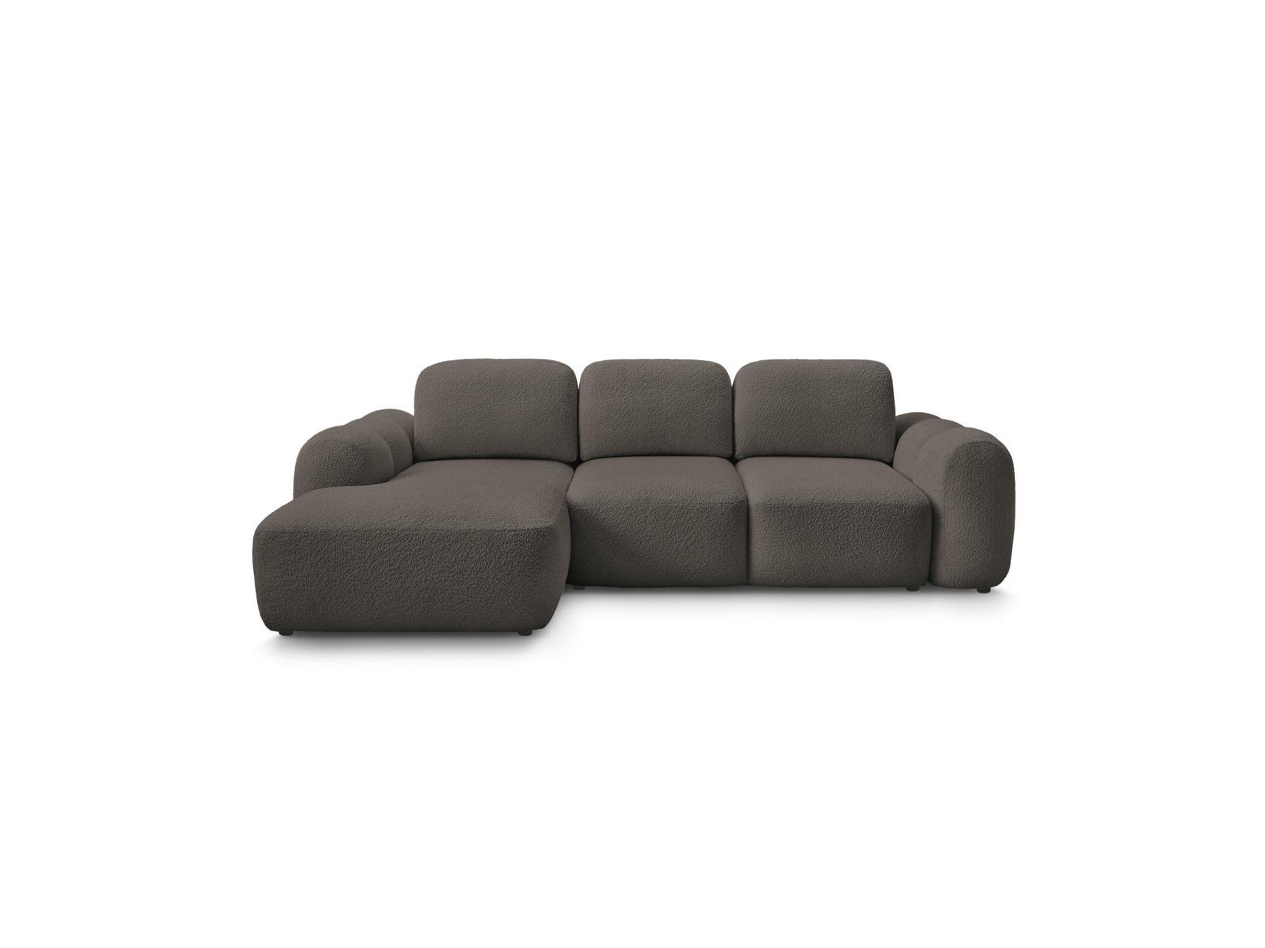 Montaigne - Canapé D'Angle Convertible Coffre - Tissu Bouclette - Angle Gauche