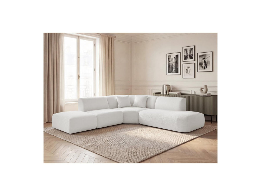Anda - Canapé D'Angle L Fixe Modulable - Tissu Chenille - Angle Droit