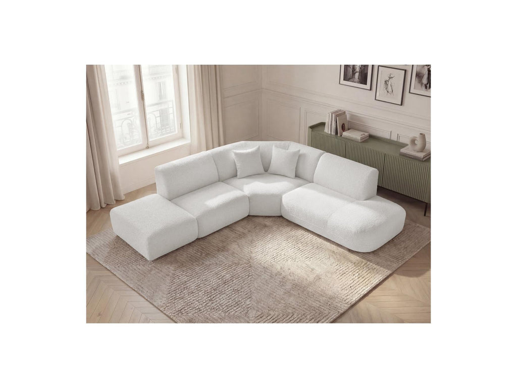 Anda - Canapé D'Angle L Fixe Modulable - Tissu Chenille - Angle Droit