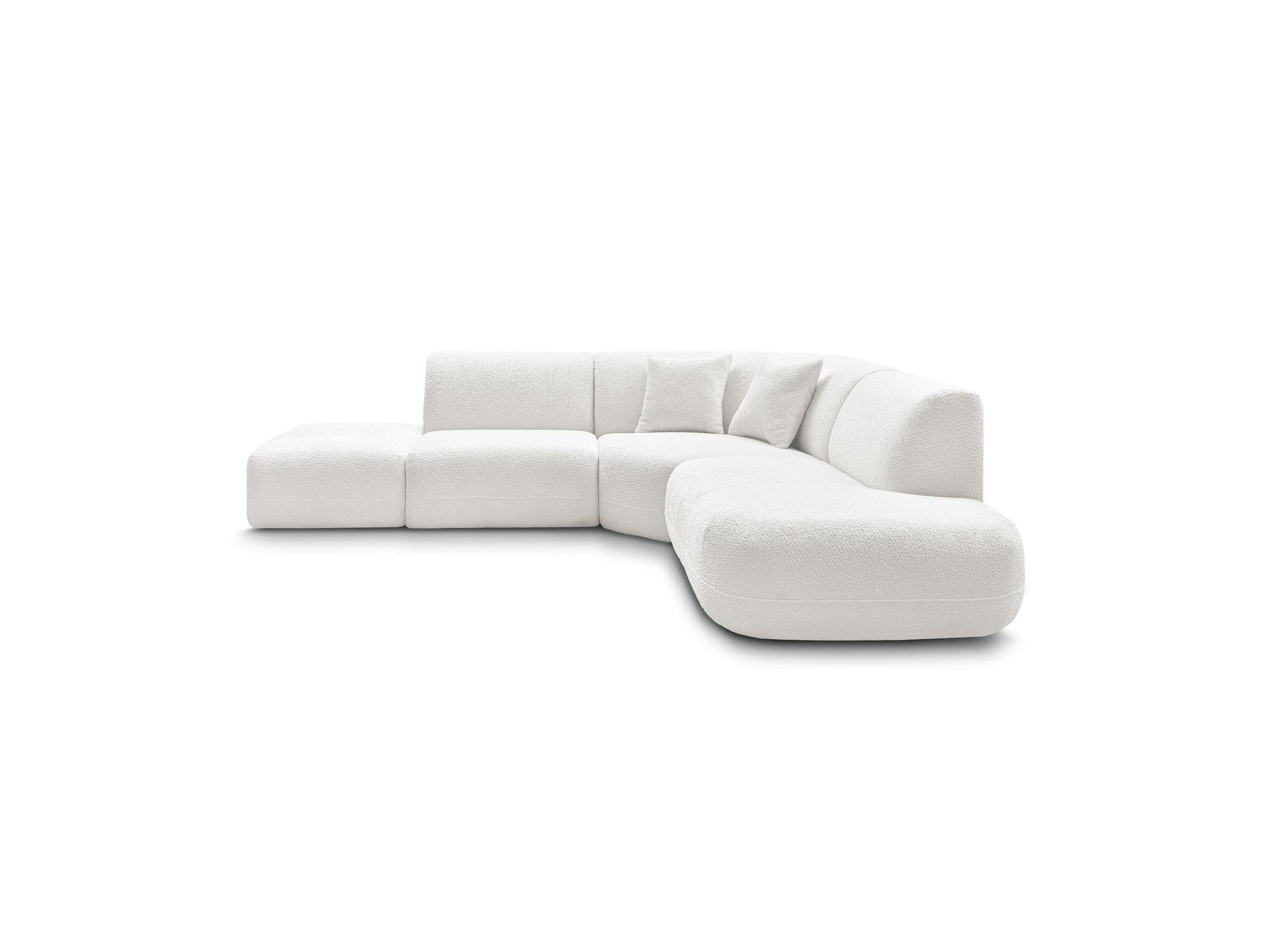 Anda - Canapé D'Angle L Fixe Modulable - Tissu Chenille - Angle Droit