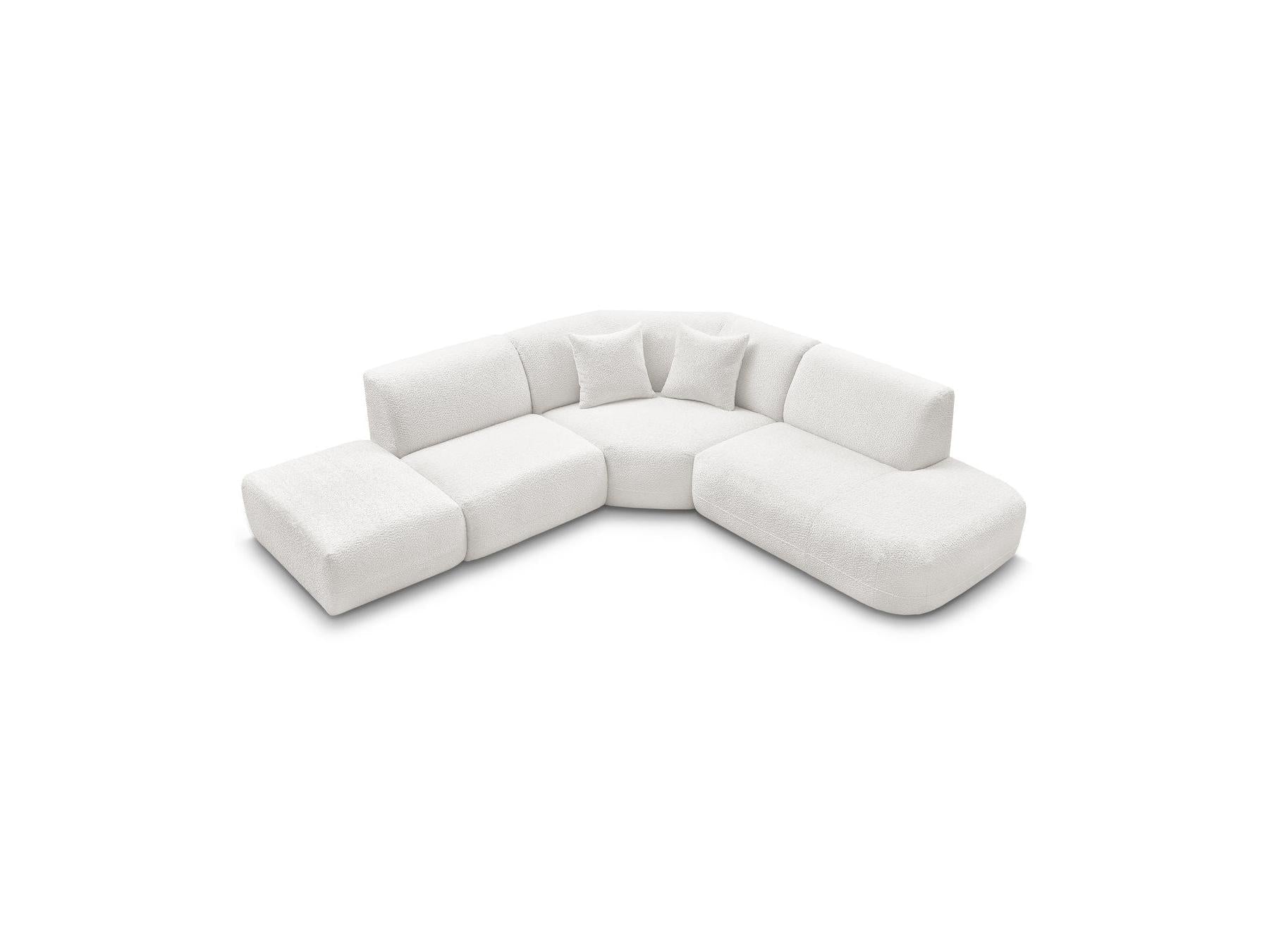 Anda - Canapé D'Angle L Fixe Modulable - Tissu Chenille - Angle Droit