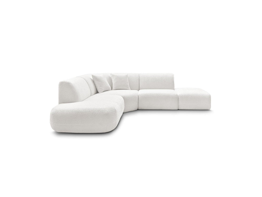 Anda - Canapé D'Angle L Fixe Modulable - Tissu Chenille - Angle Gauche