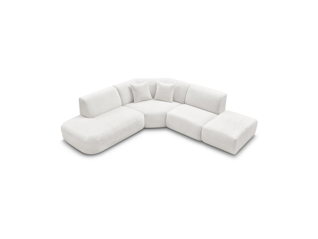 Anda - Canapé D'Angle L Fixe Modulable - Tissu Chenille - Angle Gauche