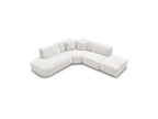 Anda - Canapé D'Angle L Fixe Modulable - Tissu Chenille - Angle Gauche