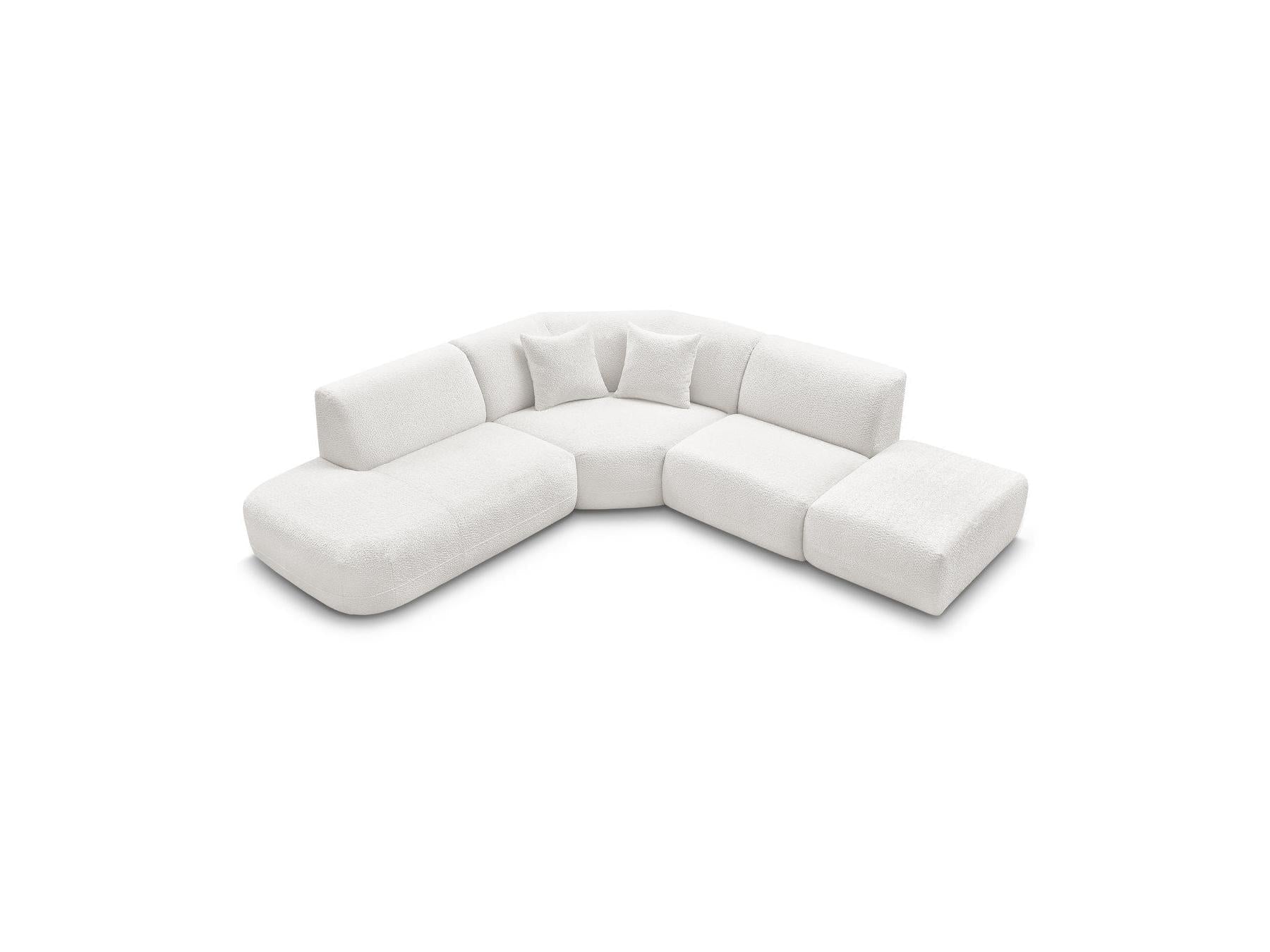 Anda - Canapé D'Angle L Fixe Modulable - Tissu Chenille - Angle Gauche
