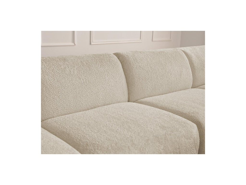 Anda - Canapé D'Angle L Fixe Modulable - Tissu Chenille - Angle Gauche