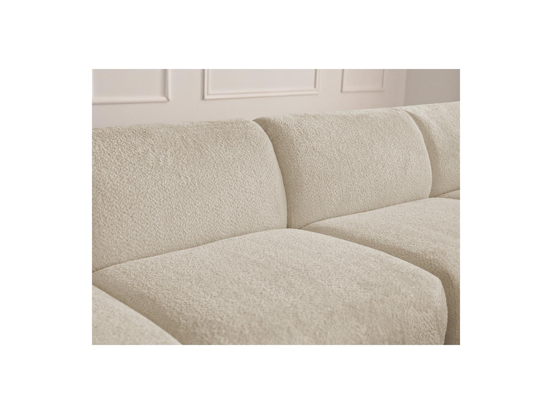 Anda - Canapé D'Angle L Fixe Modulable - Tissu Chenille - Angle Gauche