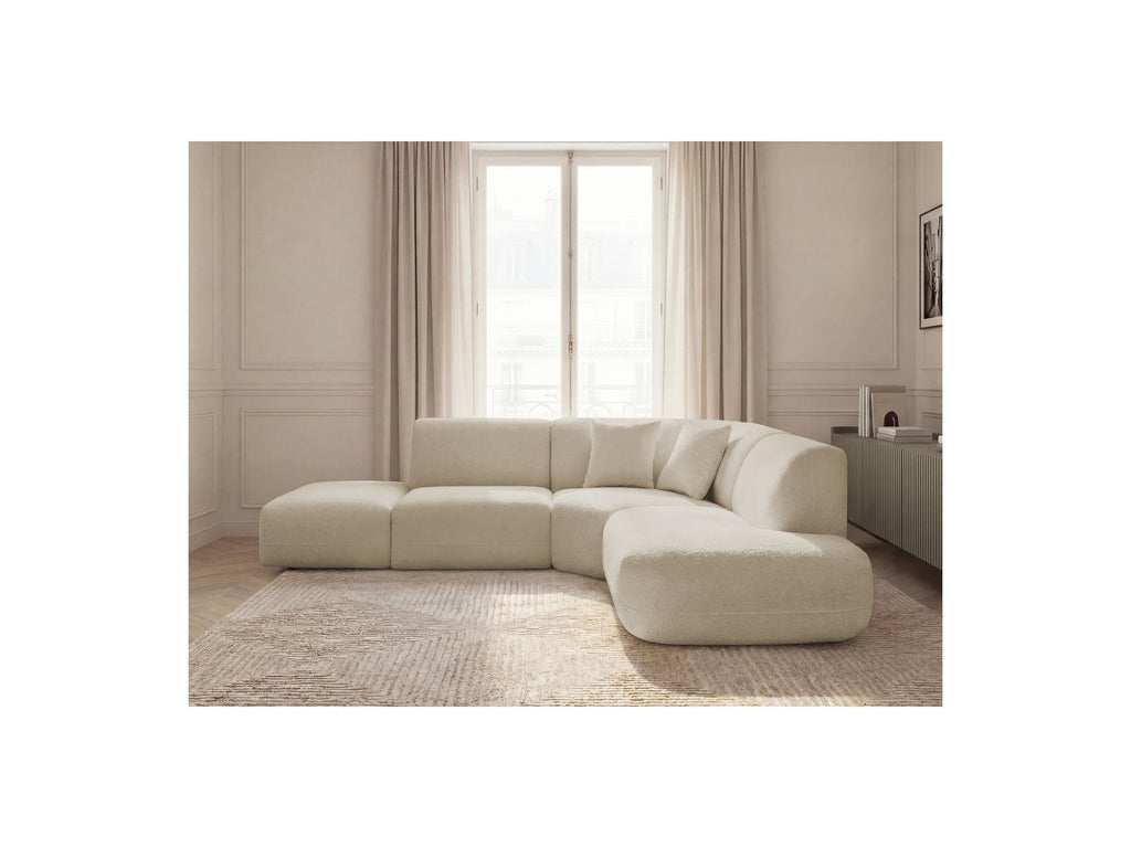 Anda - Canapé D'Angle L Fixe Modulable - Tissu Chenille - Angle Droit