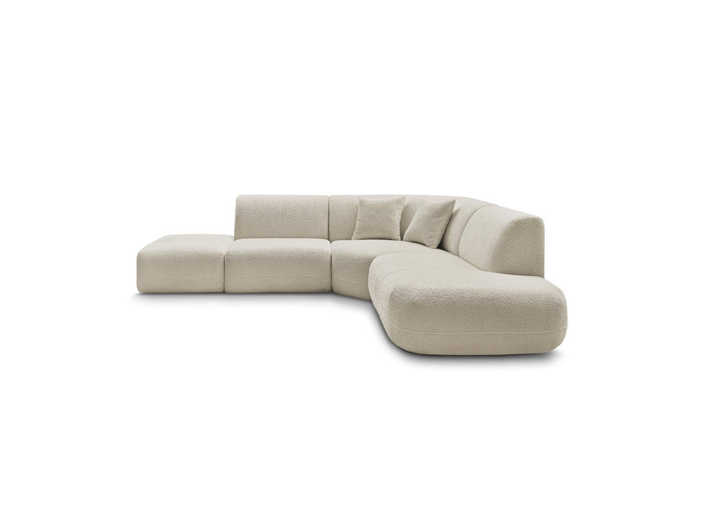 Anda - Canapé D'Angle L Fixe Modulable - Tissu Chenille - Angle Droit