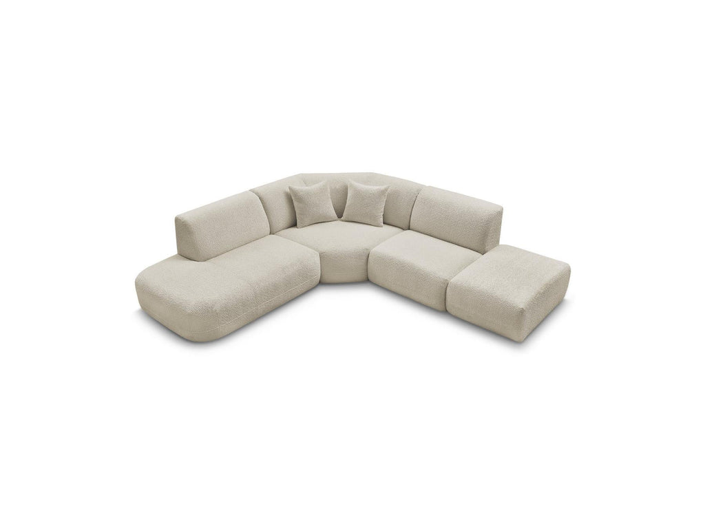 Anda - Canapé D'Angle L Fixe Modulable - Tissu Chenille - Angle Gauche