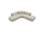 Anda - Canapé D'Angle L Fixe Modulable - Tissu Chenille - Angle Gauche