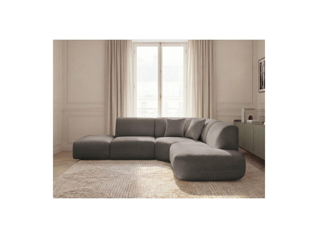 Anda - Canapé D'Angle L Fixe Modulable - Tissu Chenille - Angle Droit