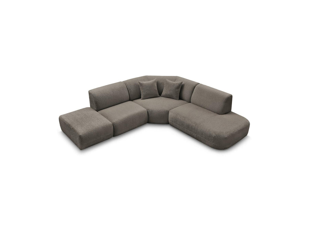 Anda - Canapé D'Angle L Fixe Modulable - Tissu Chenille - Angle Droit