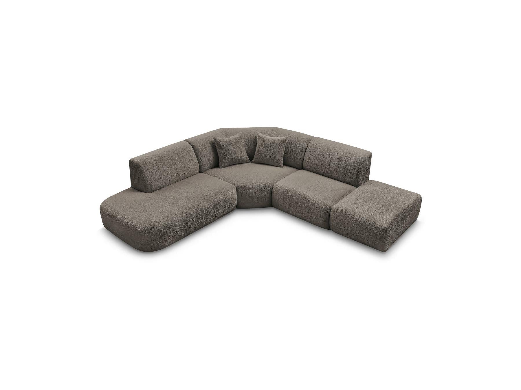 Anda - Canapé D'Angle L Fixe Modulable - Tissu Chenille - Angle Gauche
