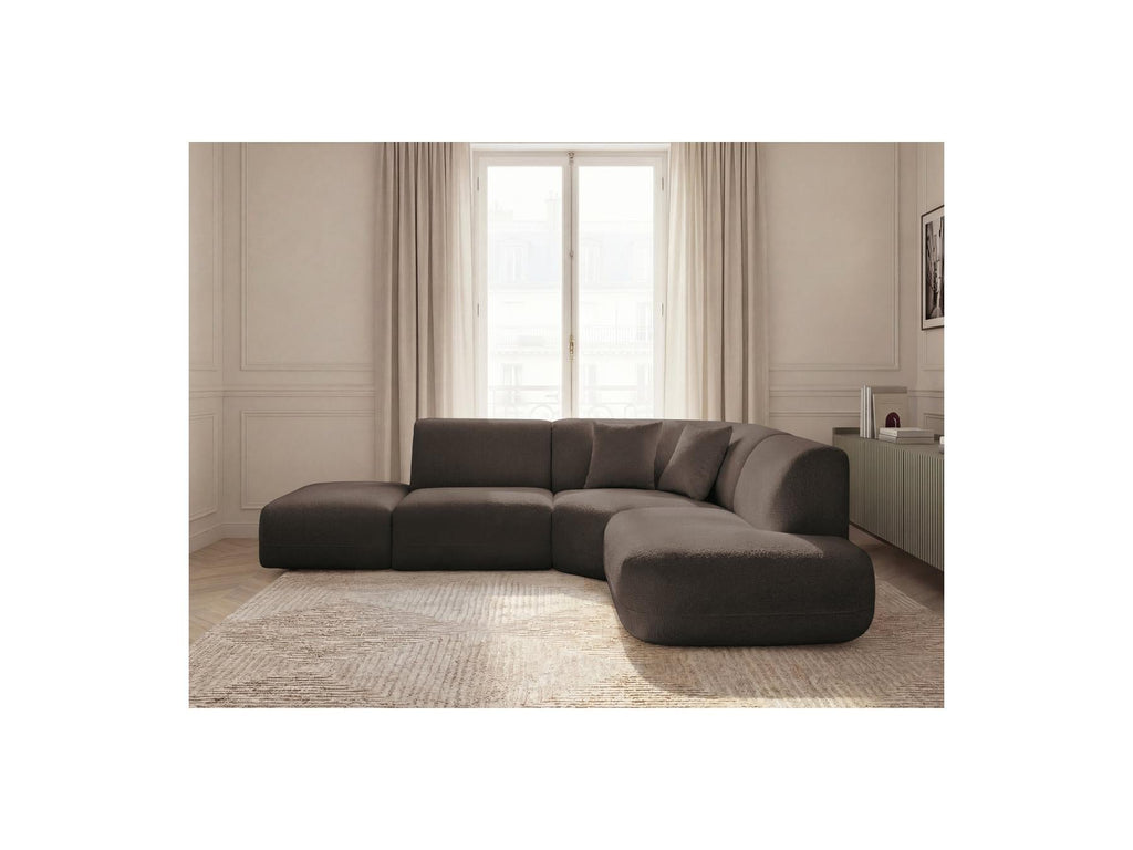 Anda - Canapé D'Angle L Fixe Modulable - Tissu Chenille - Angle Droit