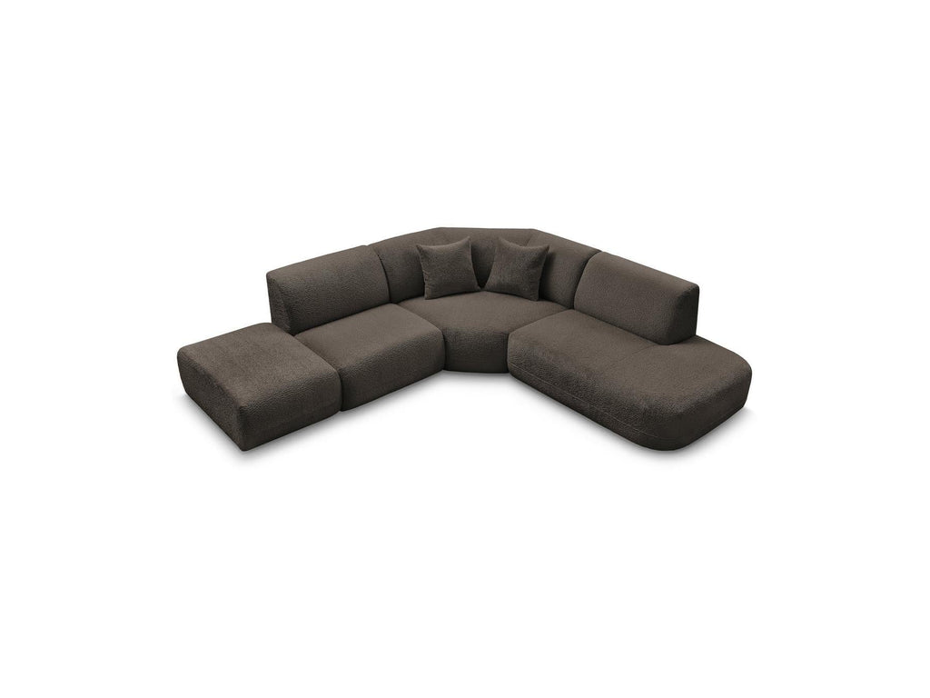 Anda - Canapé D'Angle L Fixe Modulable - Tissu Chenille - Angle Droit