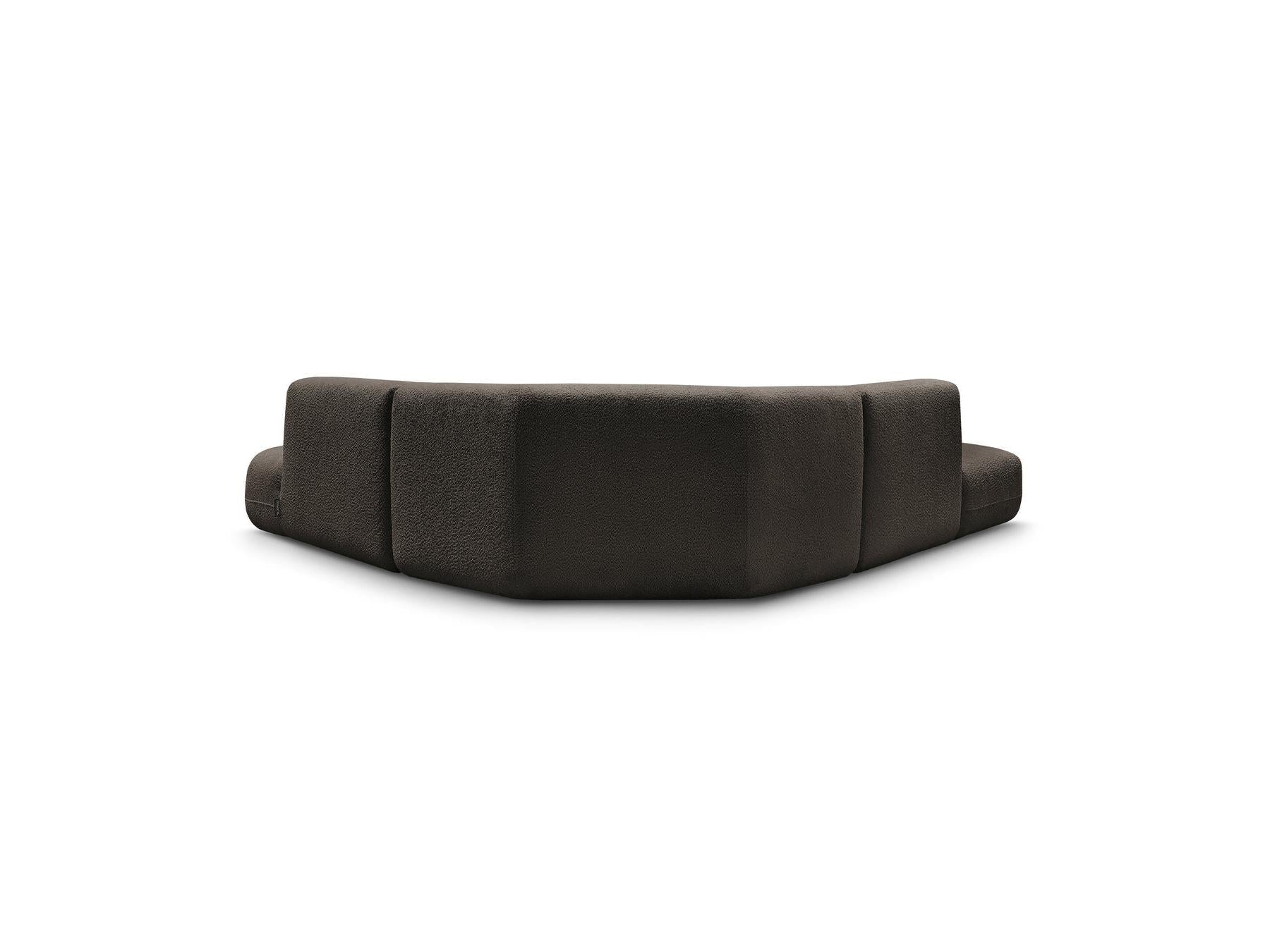 Anda - Canapé D'Angle L Fixe Modulable - Tissu Chenille - Angle Droit