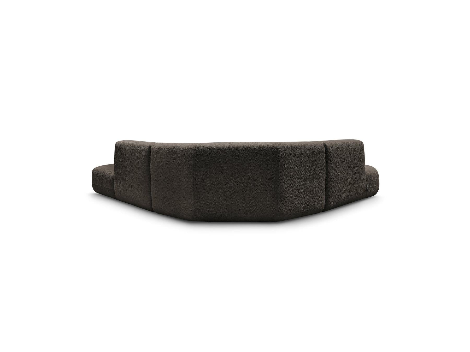 Anda - Canapé D'Angle L Fixe Modulable - Tissu Chenille - Angle Gauche