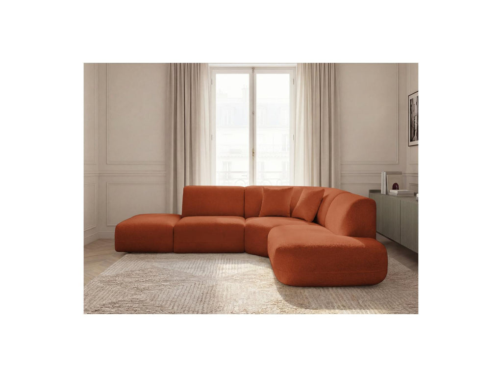 Anda - Canapé D'Angle L Fixe Modulable - Tissu Chenille - Angle Droit