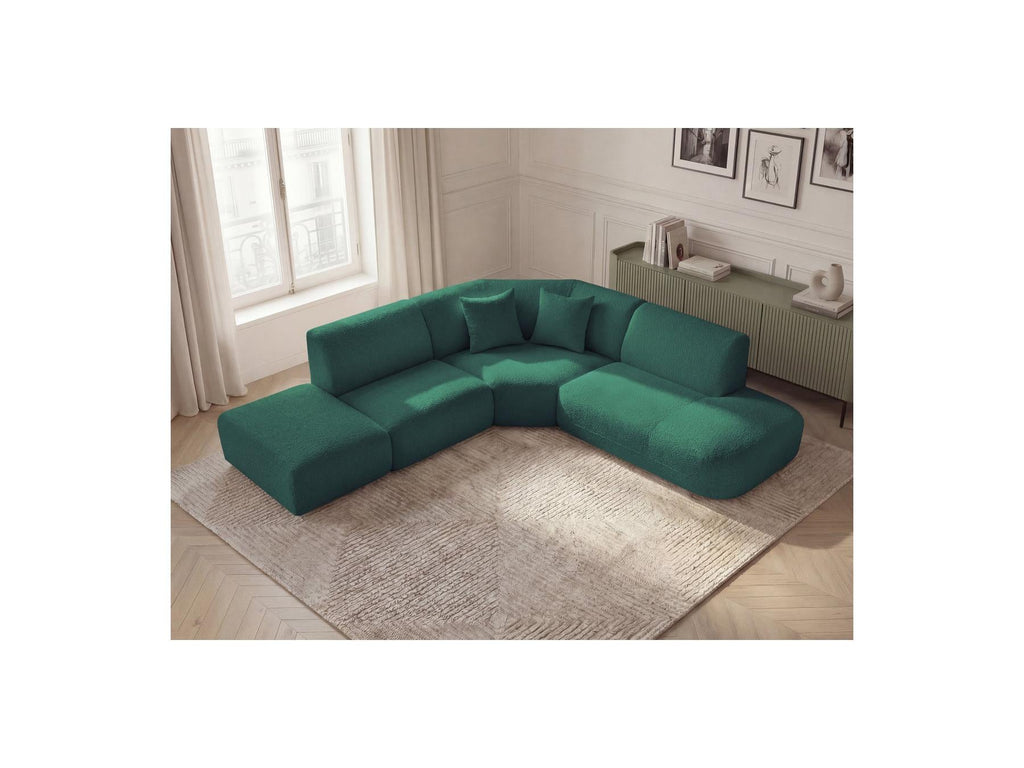 Anda - Canapé D'Angle L Fixe Modulable - Tissu Chenille - Angle Droit