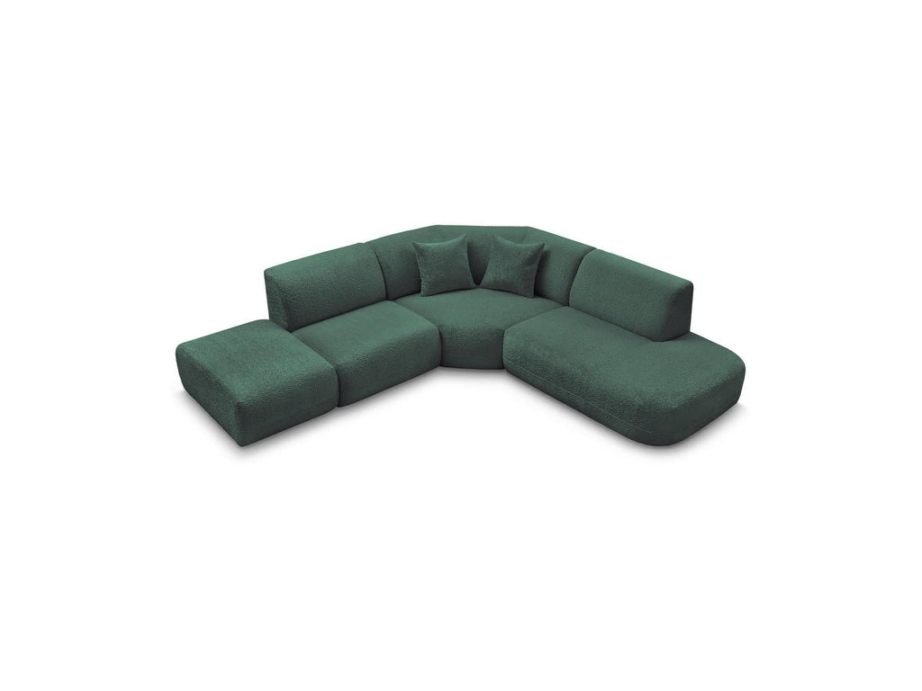 Anda - Canapé D'Angle L Fixe Modulable - Tissu Chenille - Angle Droit