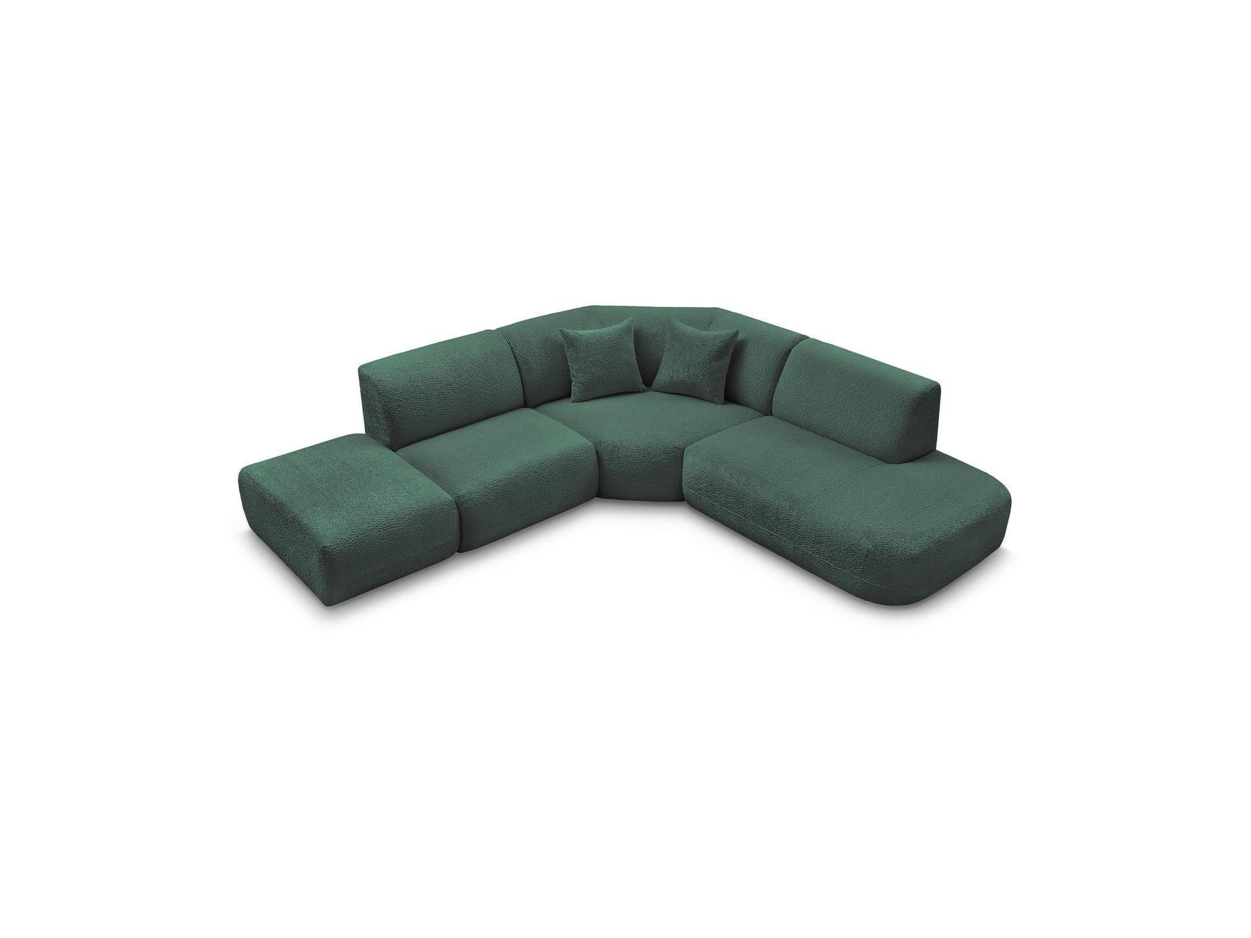 Anda - Canapé D'Angle L Fixe Modulable - Tissu Chenille - Angle Droit