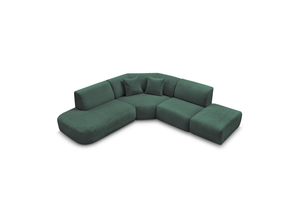 Anda - Canapé D'Angle L Fixe Modulable - Tissu Chenille - Angle Gauche