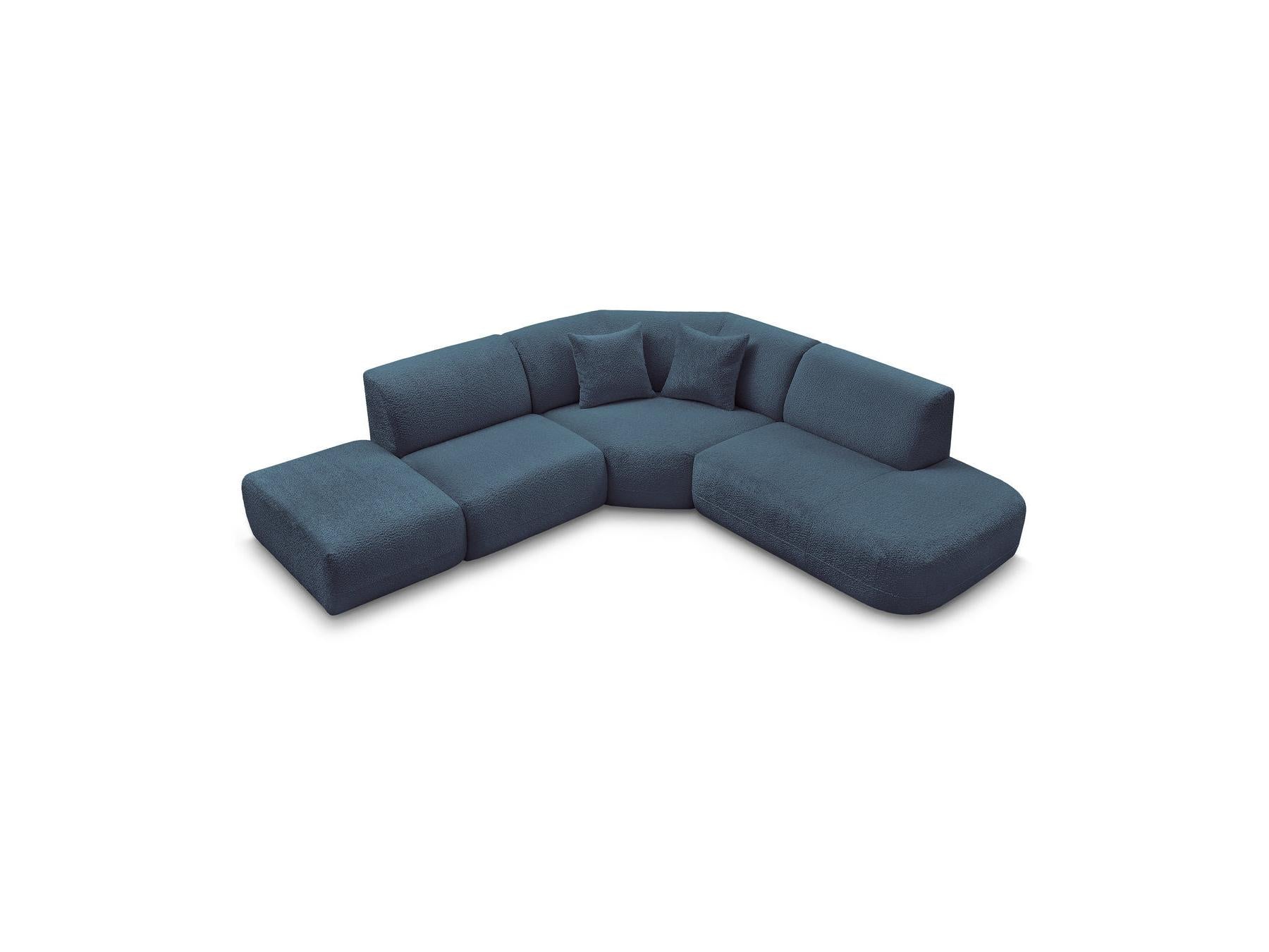 Anda - Canapé D'Angle L Fixe Modulable - Tissu Chenille - Angle Droit