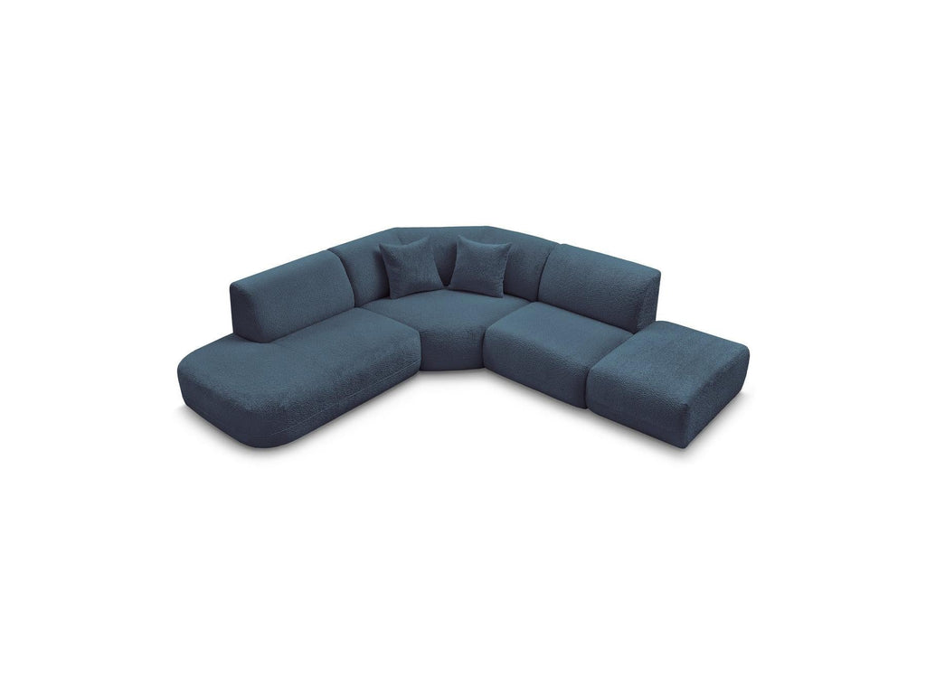 Anda - Canapé D'Angle L Fixe Modulable - Tissu Chenille - Angle Gauche