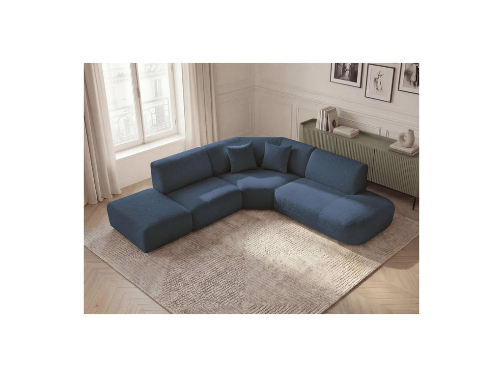 Anda - Canapé D'Angle L Fixe Modulable - Tissu Chenille - Angle Droit