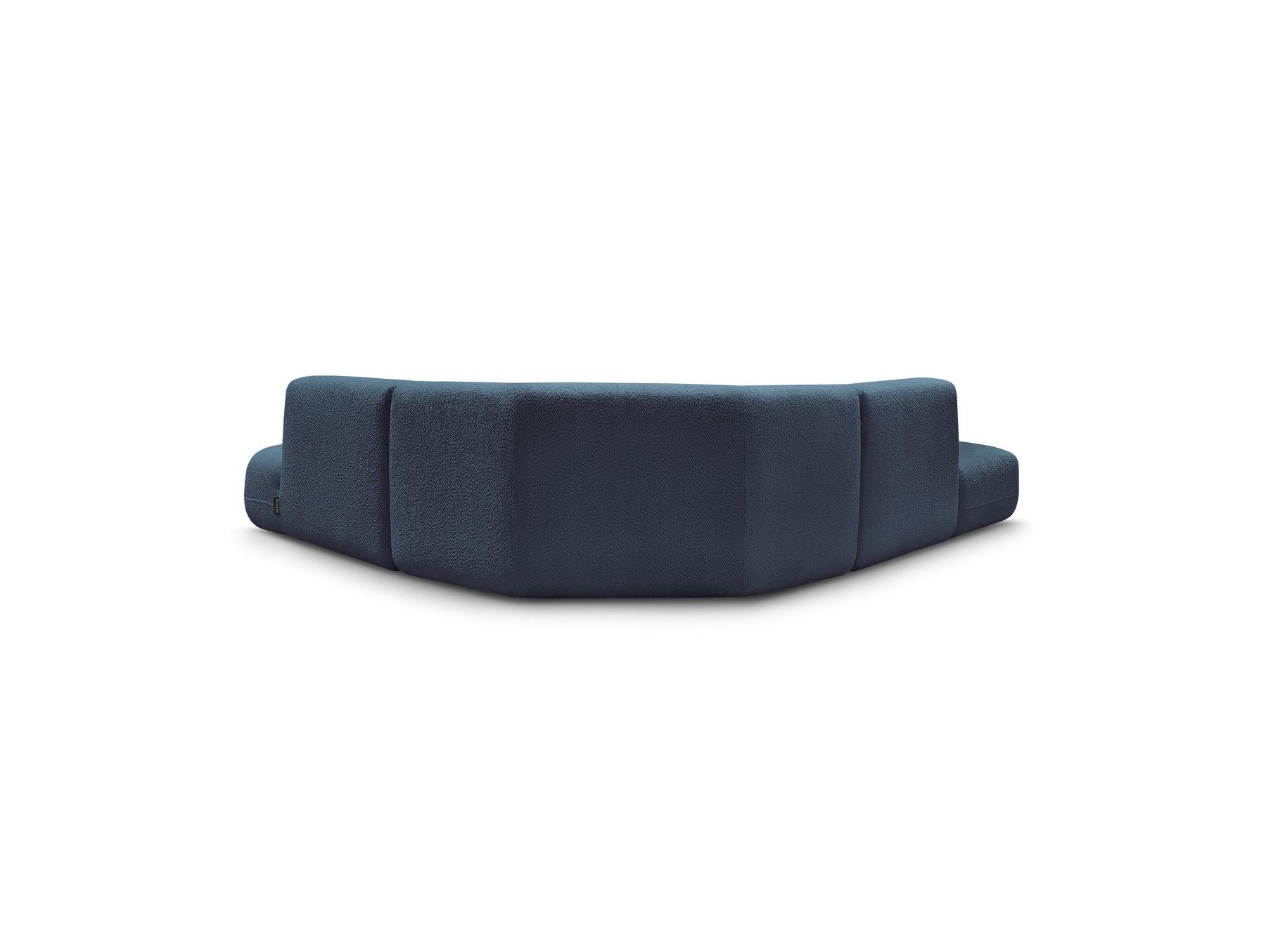 Anda - Canapé D'Angle L Fixe Modulable - Tissu Chenille - Angle Droit