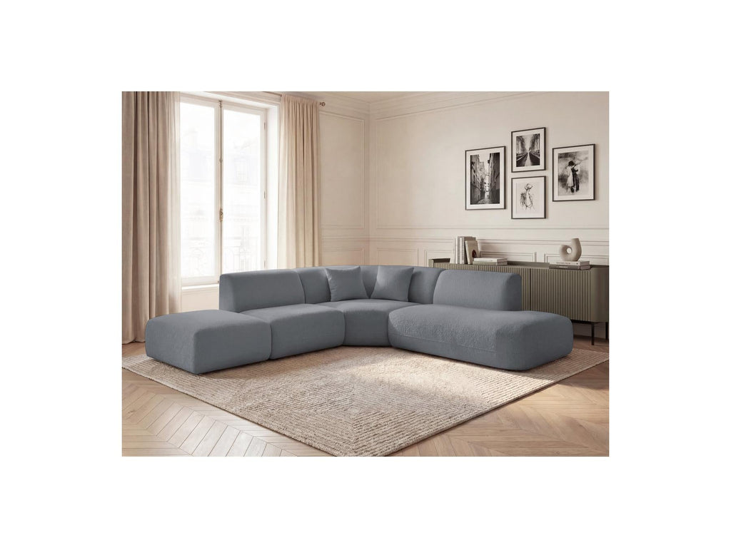 Anda - Canapé D'Angle L Fixe Modulable - Tissu Chenille - Angle Droit