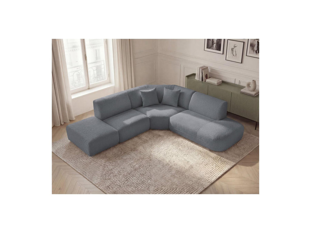Anda - Canapé D'Angle L Fixe Modulable - Tissu Chenille - Angle Droit