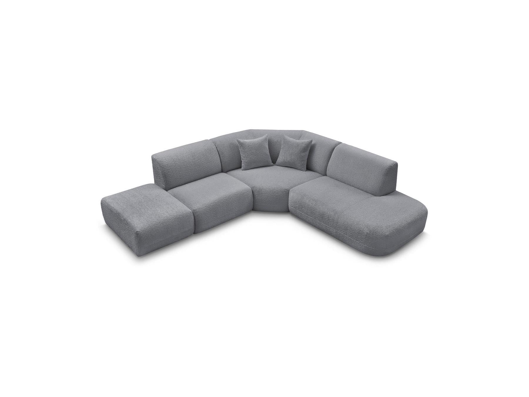 Anda - Canapé D'Angle L Fixe Modulable - Tissu Chenille - Angle Droit
