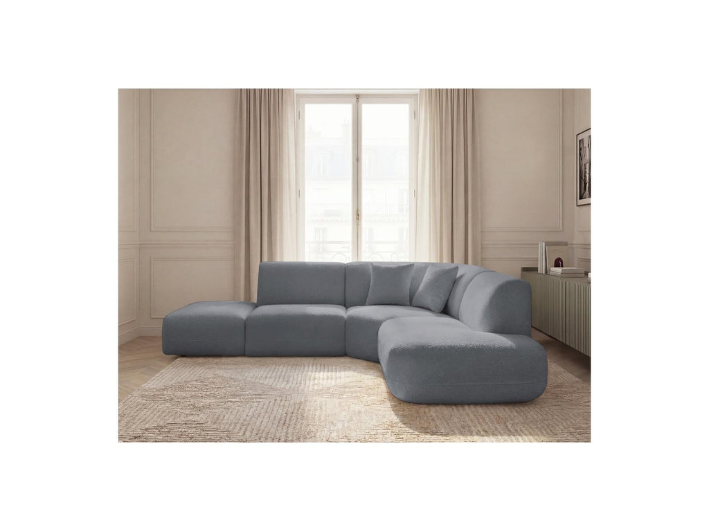 Anda - Canapé D'Angle L Fixe Modulable - Tissu Chenille - Angle Droit