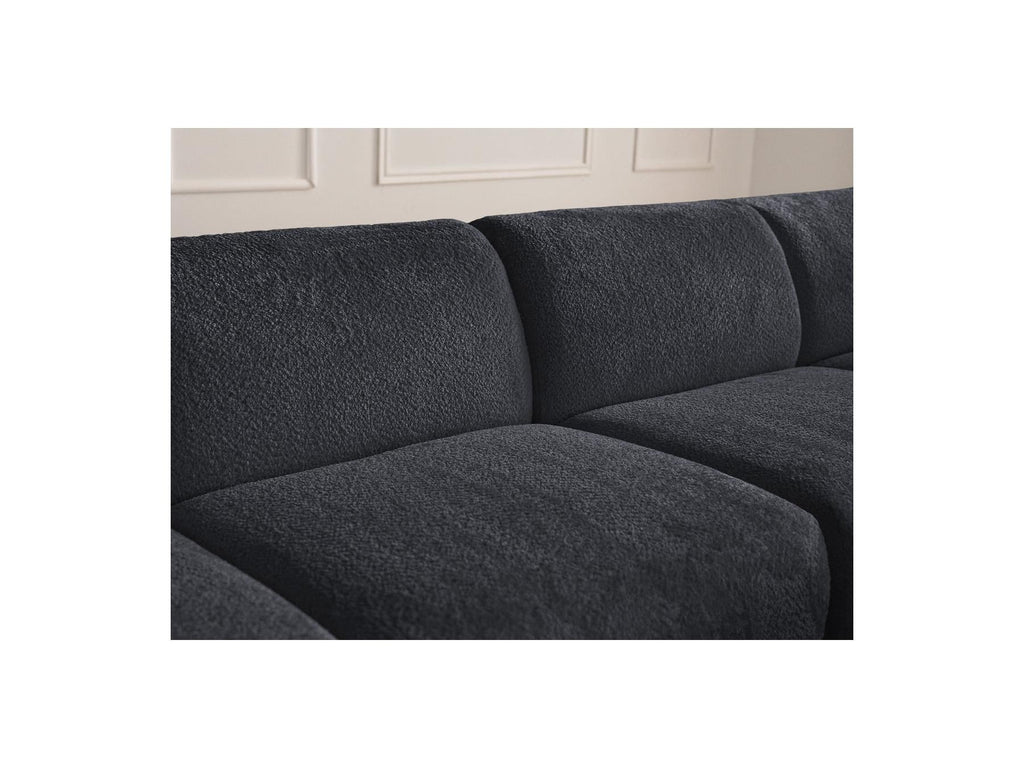 Anda - Canapé D'Angle L Fixe Modulable - Tissu Chenille - Angle Gauche