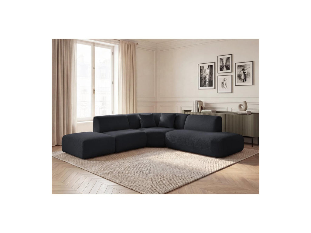 Anda - Canapé D'Angle L Fixe Modulable - Tissu Chenille - Angle Droit