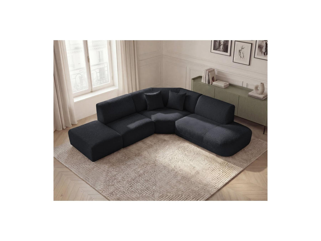 Anda - Canapé D'Angle L Fixe Modulable - Tissu Chenille - Angle Droit