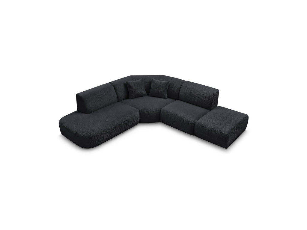 Anda - Canapé D'Angle L Fixe Modulable - Tissu Chenille - Angle Gauche