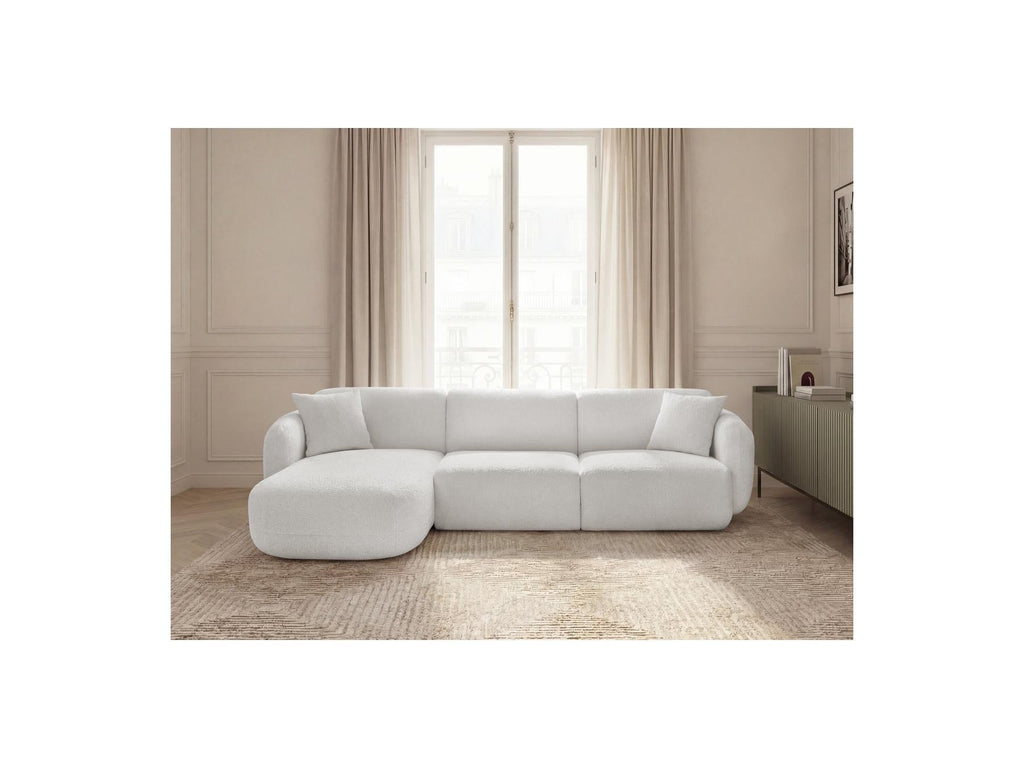 Anda - Canapé D'Angle Fixe Modulable - Tissu Chenille - Angle Gauche