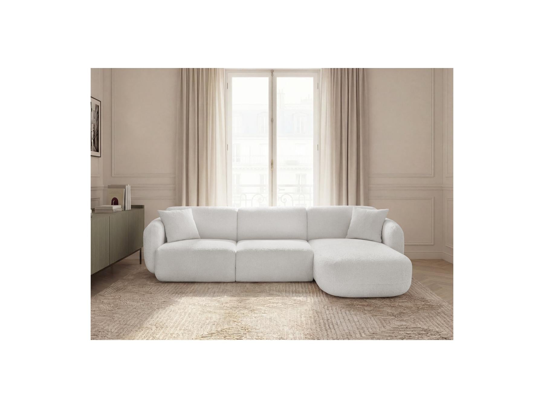 Anda - Canapé D'Angle Fixe Modulable - Tissu Chenille - Angle Droit