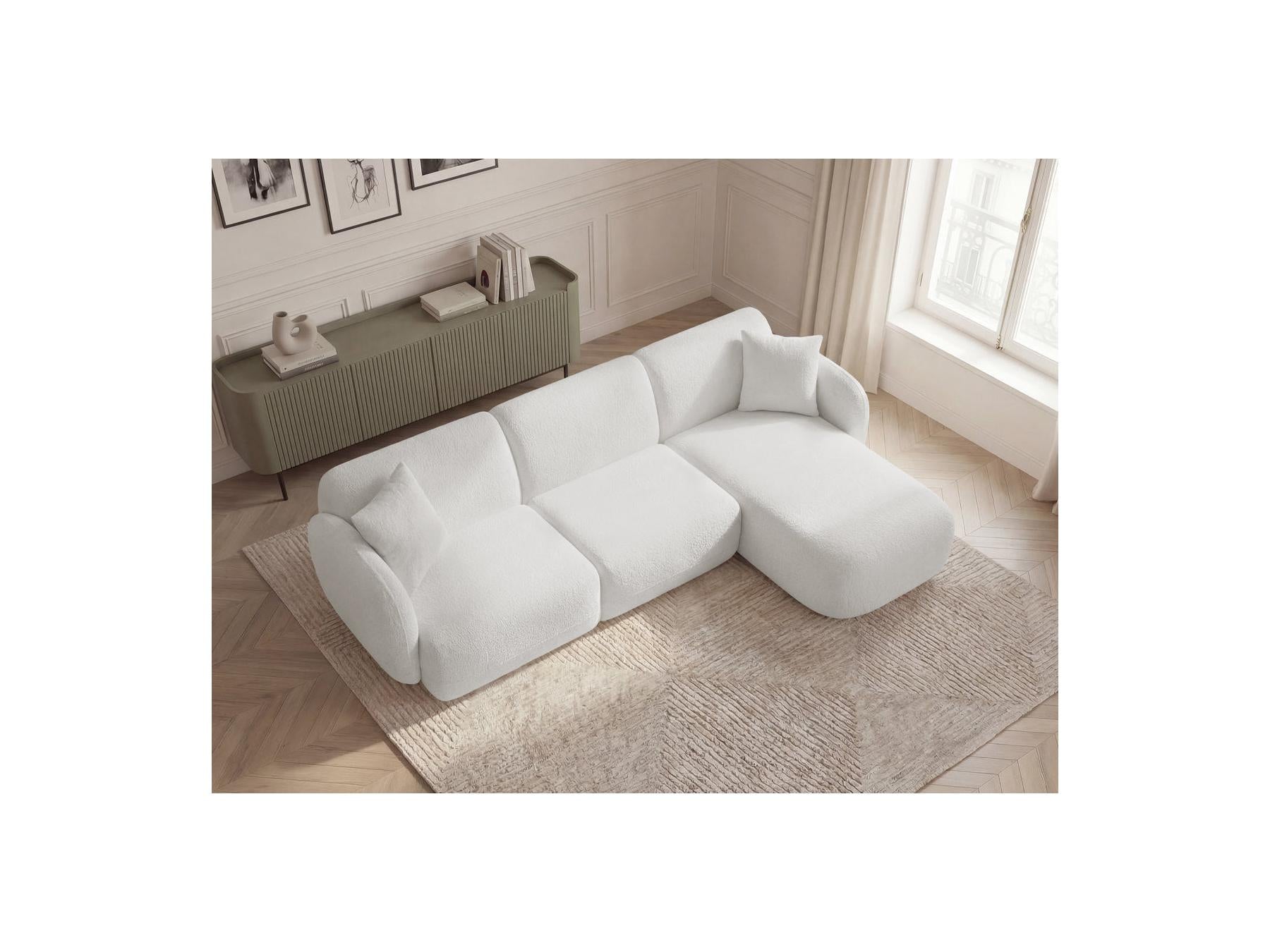 Anda - Canapé D'Angle Fixe Modulable - Tissu Chenille - Angle Droit