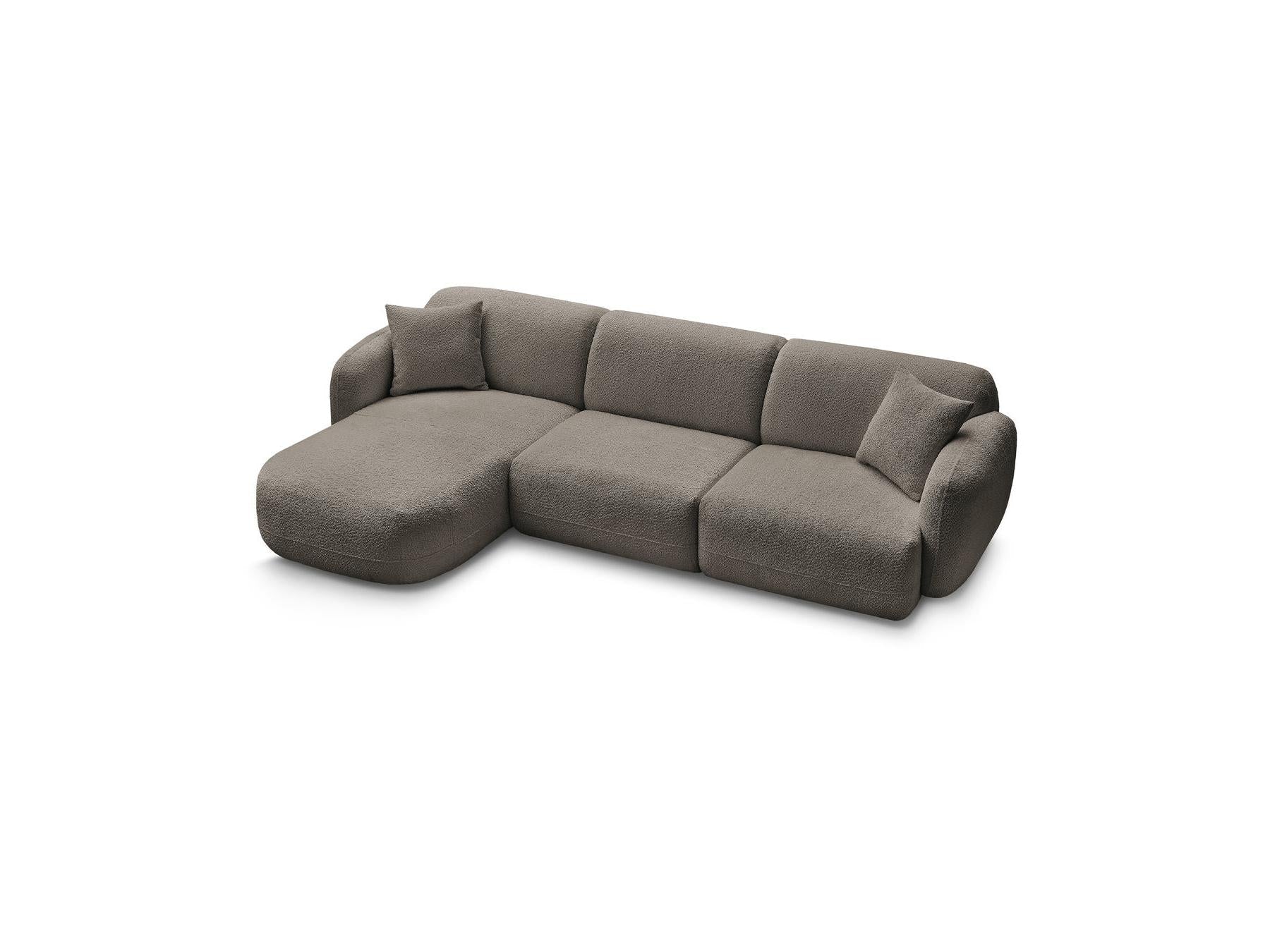Anda - Canapé D'Angle Fixe Modulable - Tissu Chenille - Angle Gauche