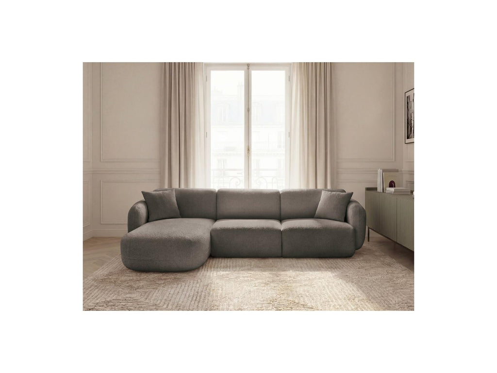 Anda - Canapé D'Angle Fixe Modulable - Tissu Chenille - Angle Gauche