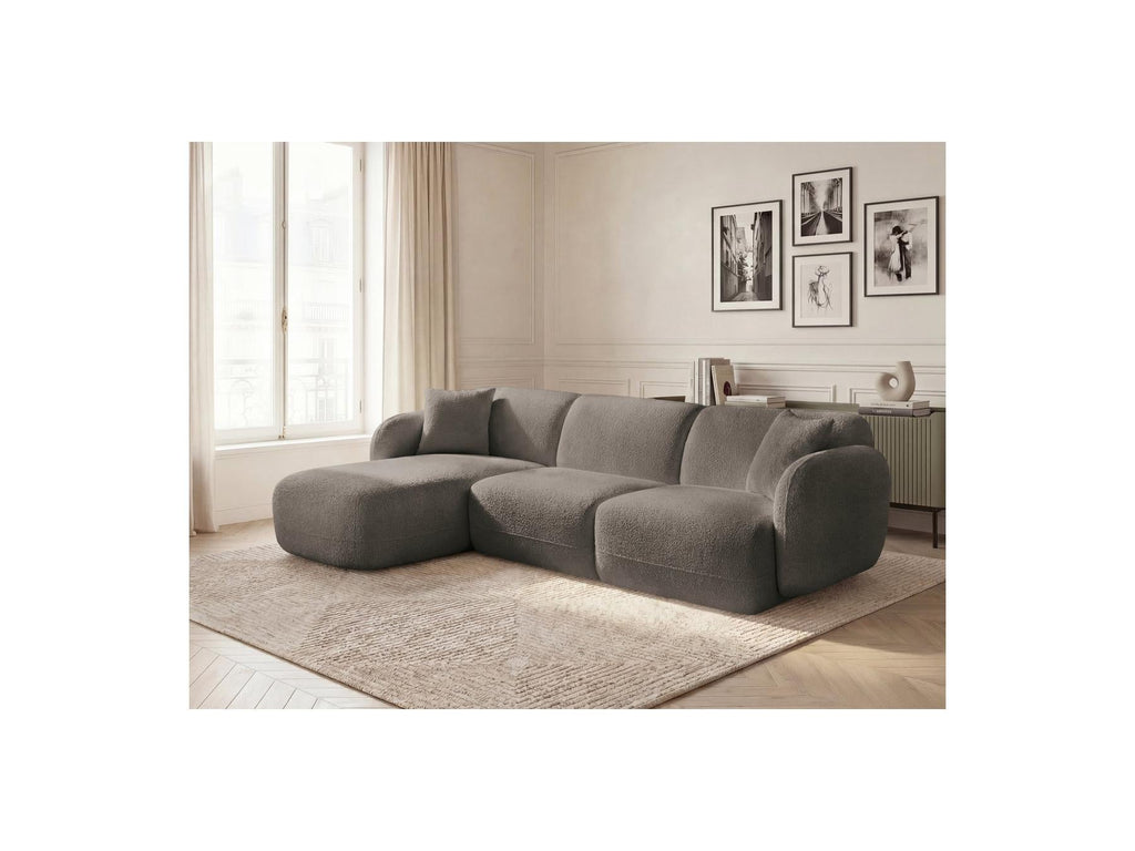 Anda - Canapé D'Angle Fixe Modulable - Tissu Chenille - Angle Gauche