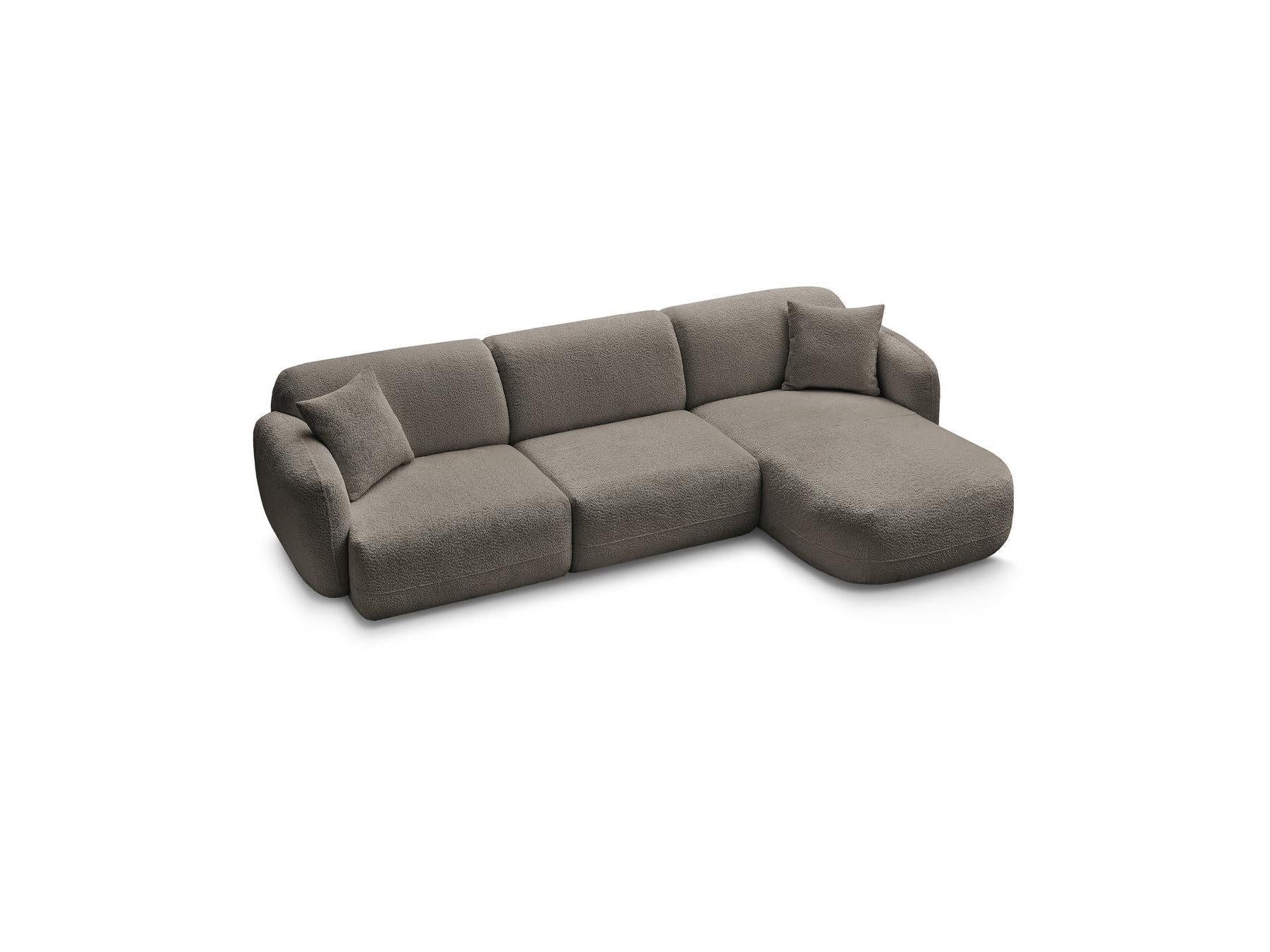 Anda - Canapé D'Angle Fixe Modulable - Tissu Chenille - Angle Droit