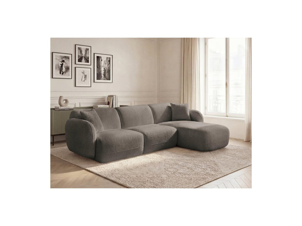 Anda - Canapé D'Angle Fixe Modulable - Tissu Chenille - Angle Droit