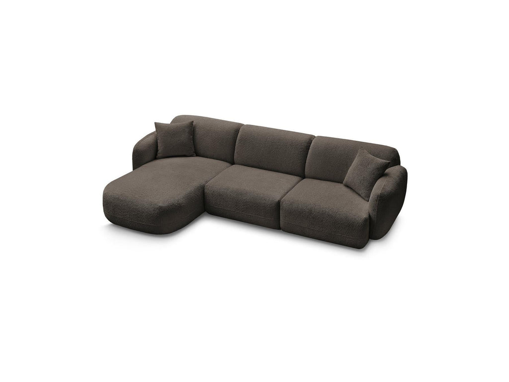Anda - Canapé D'Angle Fixe Modulable - Tissu Chenille - Angle Gauche