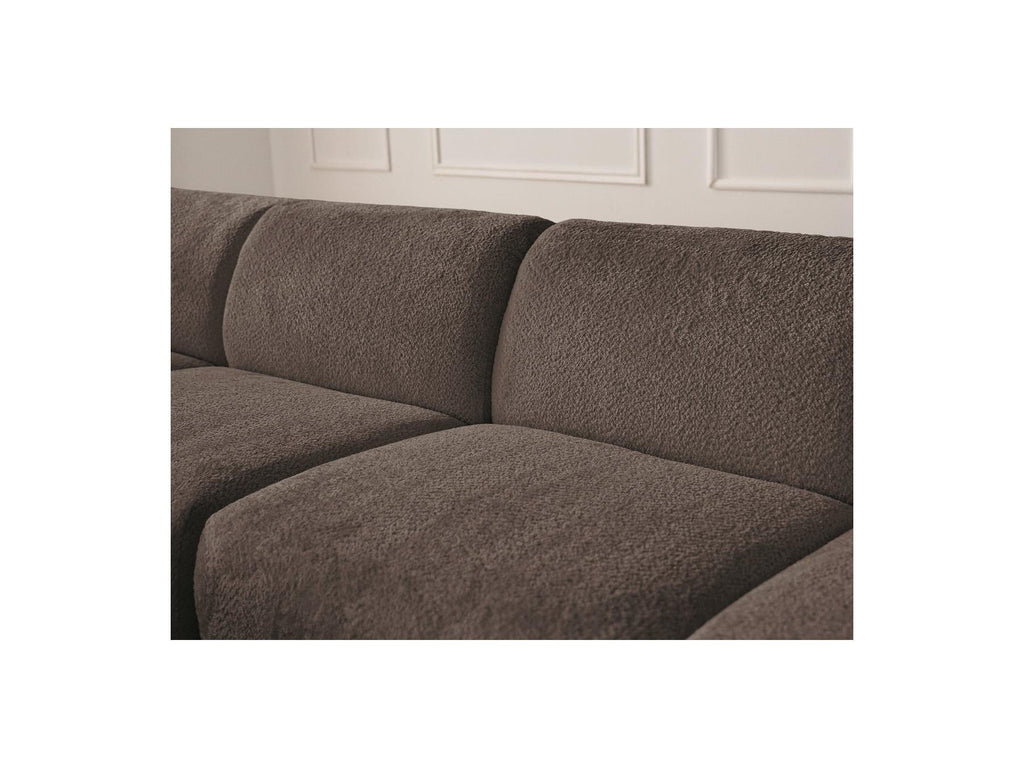 Anda - Canapé D'Angle Fixe Modulable - Tissu Chenille - Angle Gauche